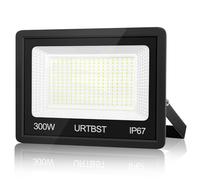 URTBST Faretto LED per esterni, 300 W, 30000 lm, IP67, impermeabile, 7000 K, luce bianca fredda, super luminosa, per giardino, garage, cortile, corridoio, vialetto