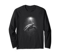 urtle Underwater Ocean Depths Bianco E Nero Maglia a Manica