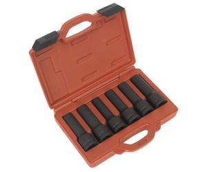 Urto 12-Point & Trx-Star Femmina Presa Profonda Set 6pc 1.9cmSq Drive - Sealey