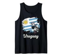 Uruguay Bandiera Sud Pavoncella Uccello Grunge Art Canotta