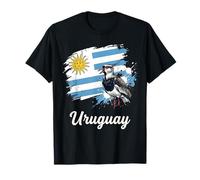 Uruguay Bandiera Sud Pavoncella Uccello Grunge Art Maglietta