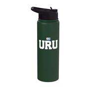 Uruguay Country Code with Flag Trendy College Font Stainless Steel Insulated Water Bottle