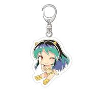 Urusei Yatsura portachiavi Anime Cartoon Urusei Yatsura Q versione appeso catena studente borsa ciondolo appeso portachiavi acrilico amanti carino Lum Ataru portachiavi regalo novità