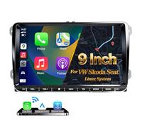 URVOLAX DAB+ Autoradio Bluetooth per VW Skoda Seat: 9 Pollici Schermo per Auto con Apple CarPlay Android Auto Wireless - Linux Autoradio 2 DIN per Golf 5 6 T5 Polo 6r Caddy Touran Passat Tiguan Fabia