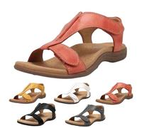 URWEIGH Sandali Ortopedici Da Donna Con Supporto Per L'arco Plantare, Sandali Piatti Da Donna Con Supporto Per L'arco Plantare Ortopedico, Sandali Slip on Con Punta Aperta (41,Rosso)