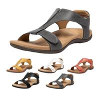 URWEIGH Sandali Ortopedici Da Donna Con Supporto Per L'arco Plantare, Sandali Piatti Da Donna Con Supporto Per L'arco Plantare Ortopedico, Sandali Slip on Con Punta Aperta (37,Grigio)