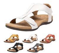 URWEIGH Sandali Ortopedici Da Donna Con Supporto Per L'arco Plantare, Sandali Piatti Da Donna Con Supporto Per L'arco Plantare Ortopedico, Sandali Slip on Con Punta Aperta (41,Bianco)