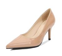 URYJPQM Tacchi Alti Classici da Donna da 7,5 cm, Tacchi Alti in Pizzo Sexy, Fodera Comoda,Nude,39 EU