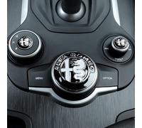 URYYRIT Lega Zinco, Autoadesivo Decorazione Manopola Console Centrale dell'automobile, Decalcomania 3D Kit Cambio, per Alfa Romeo Giulia Stelvio Accessori Interni Retrofit,Black-White Stelvio
