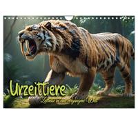 Urzeittiere - Zeitreise in eine vergangene Welt (Wandkalender 2026 DIN A4 quer), CALVENDO Monatskalender: Spektakuläre Bilder ausgestorbener Tierarten quer durch die Erdzeitalter