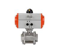 URZQCKGLK Valvola a Sfera pneumatica a Piattaforma Alta in Tre Pezzi DN40 con Cilindro a Doppio/Semplice Effetto(Single Acting)