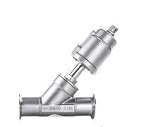 URZQCKGLK Valvola pneumatica a sede angolare a Installazione Rapida DN32 Guarnizione della valvola a in Acciaio Inossidabile 304 da 16 Bar(Normally Open,Double Acting)