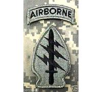 US Army 5th Forze Speciali Gruppo Ssi + Airborne Tab ( Acu Grigio