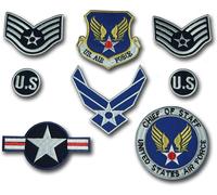 US ARMY AIR FORCE USAF TOP GUN Iron-On Patch Super Set di 8 aste ricamate