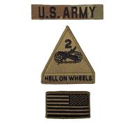 US Army Ocp 2nd Armatura Chiaro On Wheels Uniforme a Strappo Tab Patch Set USA