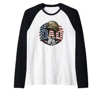 US Army papà Militare Veterano Padre Eroe Maglia con Maniche Raglan
