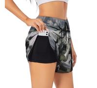 US Army Plane - Pantaloncini sportivi da donna, estivi, per il tempo libero, jogging, ciclismo, attività all'aperto, Nero , Small lange
