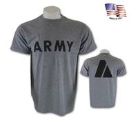 US Army PT Maglietta Sportiva A Maniche Corte Grigia Media