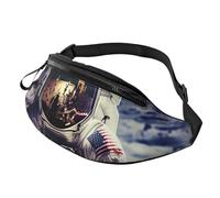 US Astronauta Viaggio Luna Marsupio per Uomini Donne Moda Marsupio Borse a Tracolla Regolabile Ovunque Cintura Bag