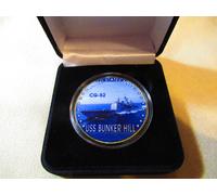 US Blu Navy - Uss Bunker Hill - CG-52 Moneta di Sfida W/Presentazione Scatola
