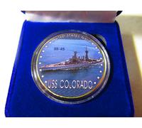 US Blu Navy - Uss Colorado / BB-45 Moneta di Sfida W/Presentazione Scatola