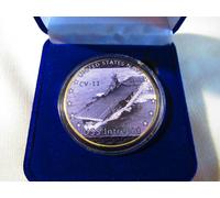 US Blu Navy - Uss Intrepid CV-11 Moneta di Sfida W/Presentazione Scatola
