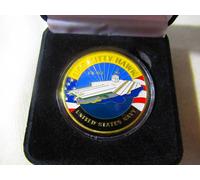 US Blu Navy - Uss Kitty Hawk - CV-63 - Moneta di Sfida W/Presentazione Scatola