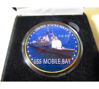 US Blu Navy - Uss Mobile Bay / CG-53 Moneta di Sfida W/Presentazione Scatola
