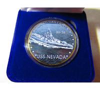 US Blu Navy - Uss Nevada / BB-36 Moneta di Sfida W/Presentazione Scatola