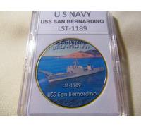 US Blu Navy - Uss San Bernardino (LST-1189) Moneta di Sfida