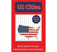 US Cities Word Search, Adults: States, Word Search, Puzzle, Adults, Teens, Seniors: United State Cities, US Cities, Adults, Cities, Teens, Seniors