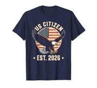 US Citizen EST. 2026 Bandiera Americana Bald Eagle Immigrazione Maglietta