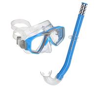 US.Divers Combo JAVA JR - Kit per immersioni, maschera e boccaglio per bambini dai 6 anni in su con visione panoramica a 180°, protezione UV, lenti antiappannamento e anti-perdita escursioni acquatiche e snorkeling
