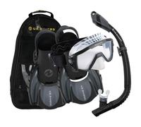 US.Divers Set Avila-Kit per immersioni,maschera,pinne e boccaglio con spurgo per adulti con protezione UV,lenti antiappannamento e anti-perdita,escursioni in acqua,snorkeling,uomo e donna