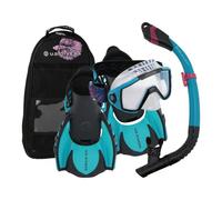 US.Divers Set Avila-Kit per immersioni,maschera,pinne e boccaglio con spurgo per adulti con protezione UV,lenti antiappannamento e anti-perdita,escursioni in acqua,snorkeling,uomo e donna