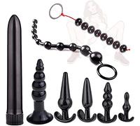 US-DXB 8 Pezzi/Set Silicone Pl'ugs per Coppie Principianti Divertenti Giocattoli (Nero)
