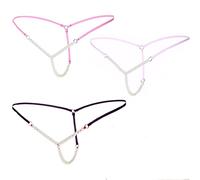 US-DXB Perizoma Sexy da Donna con Slip a Y con Perline, 3 Colori / Confezione (Nero, Rosa, Bianco)