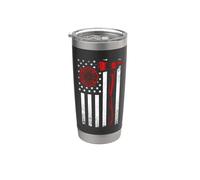 US Firefighter Prioud American Flag Fireman Firefighters Bicchiere termico in acciaio inox doppia parete