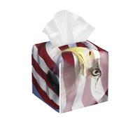 Us Flag Waving In The Wind Against A With Bald Eagle Merged On It Copertura Per Scatola Di Fazzoletti Quadrata Porta Fazzoletti Morbida Porta Tovaglioli Per Ufficio Soggiorno Bagno