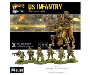 US Infantry GI's - 28mm Scale Plastic Miniatures for Bolt Action by Warlord Game