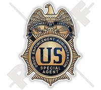 US Justice Department Drug Enforcement Administration Badge DEA America USA, American 100mm (4") Vinyl Sticker, Decalcomania