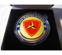 US Marine Corps - 3rd Marino Divisione Moneta di Sfida W/Presentazione Scatola