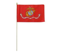 US Marine Corps Usmc Ega 30.5cmx45.7cm Poliestere Bastoncino di Legno Bandiera