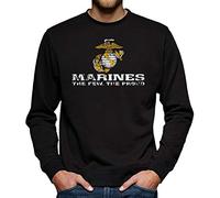US Marine Corps USMC - Felpa da uomo Nero XL