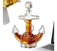 US Maritime 250th Whiskey Decanter 23oz Sand Engraved Tall Ship | Commemorative Decanter Featuring A Tall Ship And Official America250 Emblem. Durable Lead-free Glass