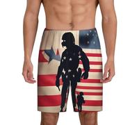 US Military Soldiers Patriotic Memorial Day Men 1-Pack Sleep Shorts Loungewear con tasche laterali, vestibilità traspirante, disponibile in grande.