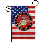 US MILITARY USMC Semper Fi Marine Corps Bandiera Forze Armate Double Face Decorazione Prato Regalo Casa Giardino Cortile Banner United State American Military Veteran, 30,5 x 18,5 Made in USA