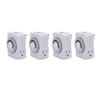 US Plug, 4Pcs 24-Hour Outlet Timer with 2 Grounded Outlets,Programmable Timer for Electrical Outlets,30-Minute Intervals