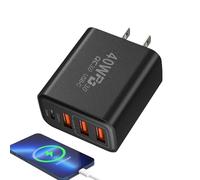 (US Plug) USB Wall Charger - 3usb +1pd USB Powerr Adapter USB Charging Block, USB Wall Plug, 40W Powerr Adapter Fast Charger, Charging Block for Cell Phone, Tablet, Laptop, Headphones