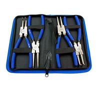 US PRO 1822 - Set di 4 pinze con chiusura a cerniera, 23 cm, finitura NI-FE, colore: nero, blu